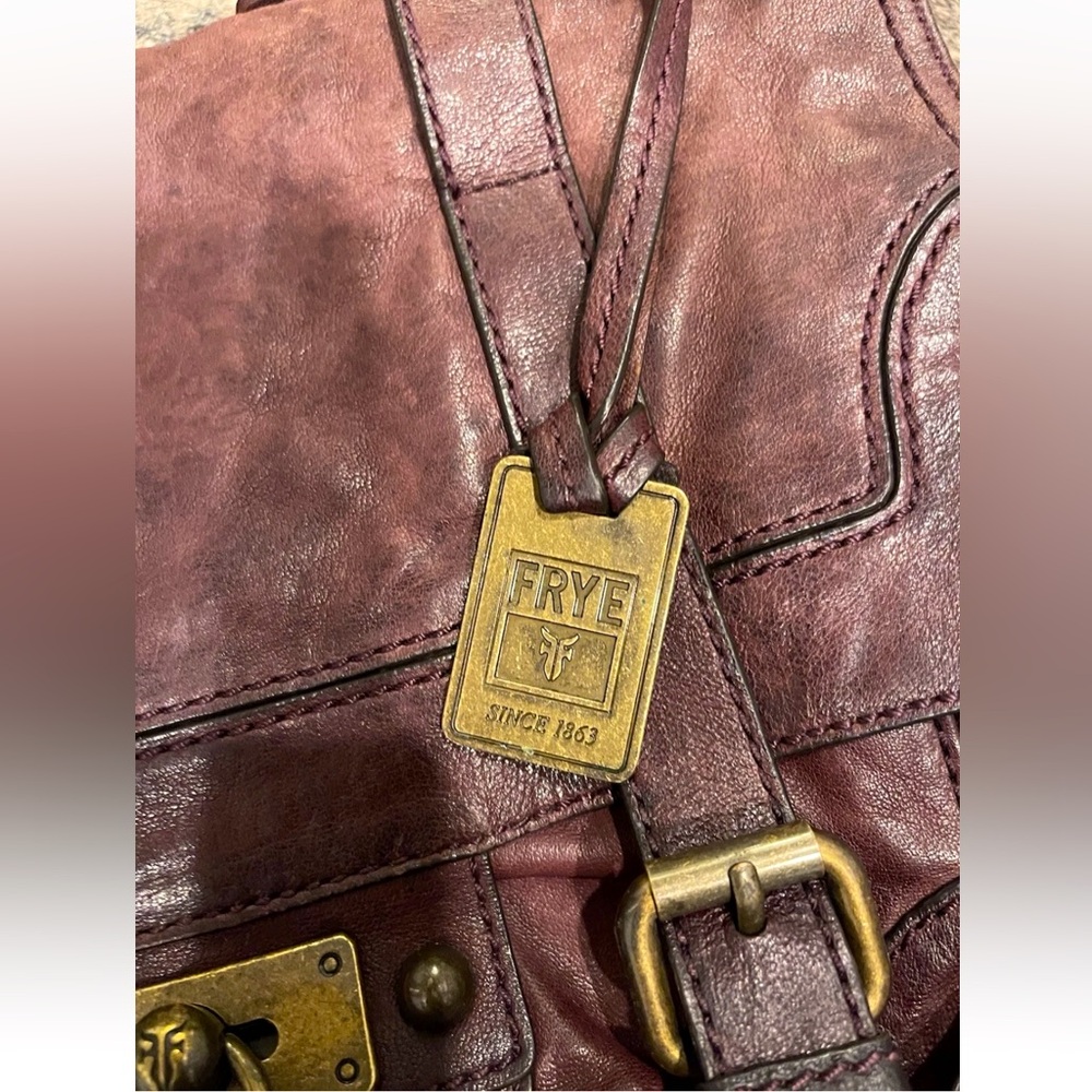 Frye Cameron Leather Satchel Crossbody Handbag Cognac Brown Retail $428 - Picture 7 of 16